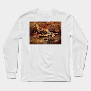 “Waiting and Mad” by Charles M Russell Long Sleeve T-Shirt